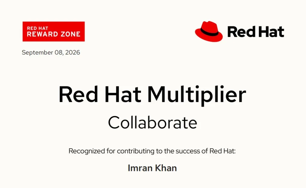Red Hat Reward Zone — 8 Recognitions in 3 Months
